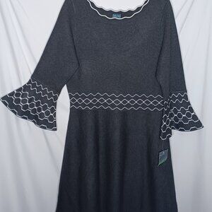 Gabby Skye Sz L Sweater Dress Charcoal Gray